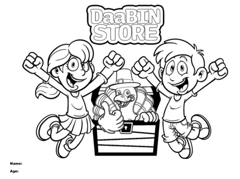 DaaBIN Store Thanksgiving Coloring Page