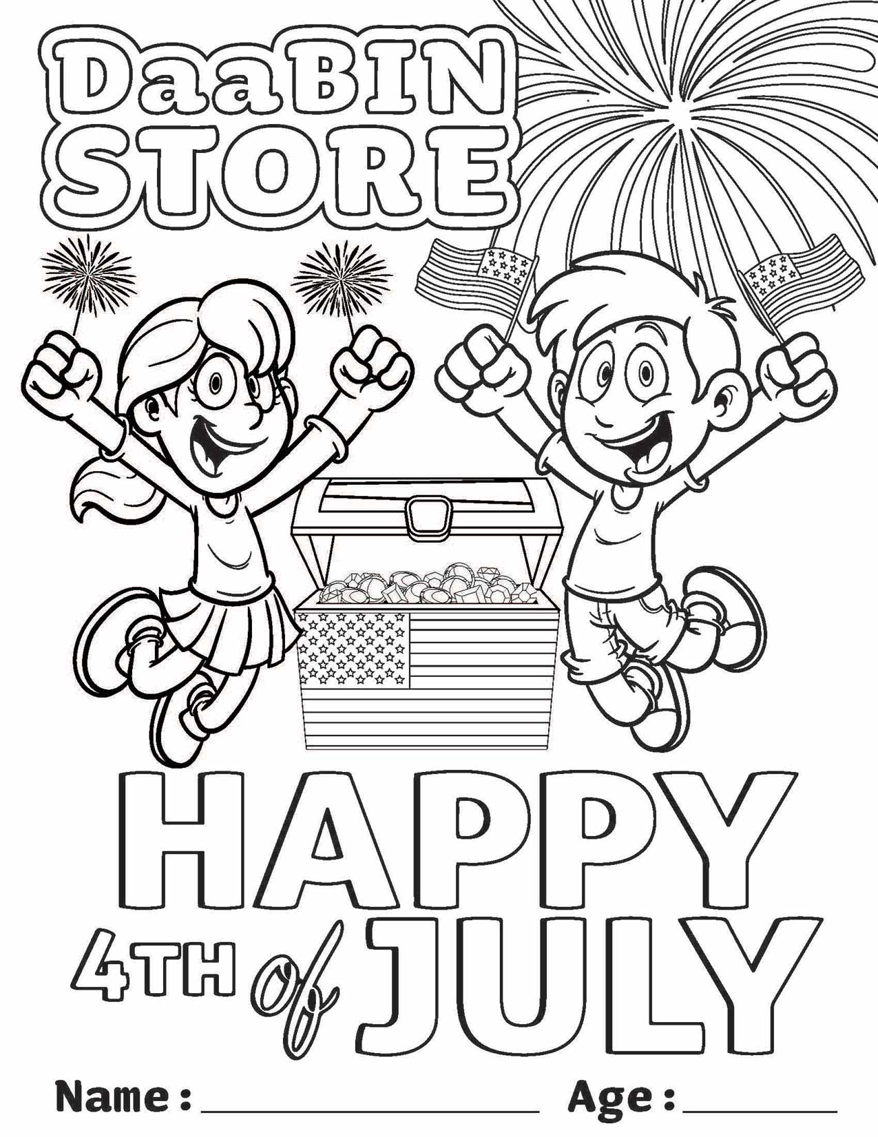 4th of July - Coloring Sheet