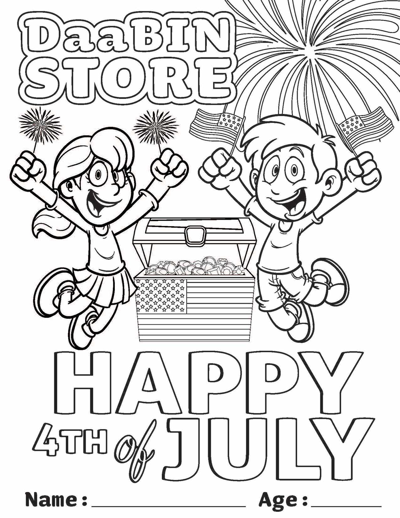 Daa 4th of July Coloring Contest - DaaBIN Store