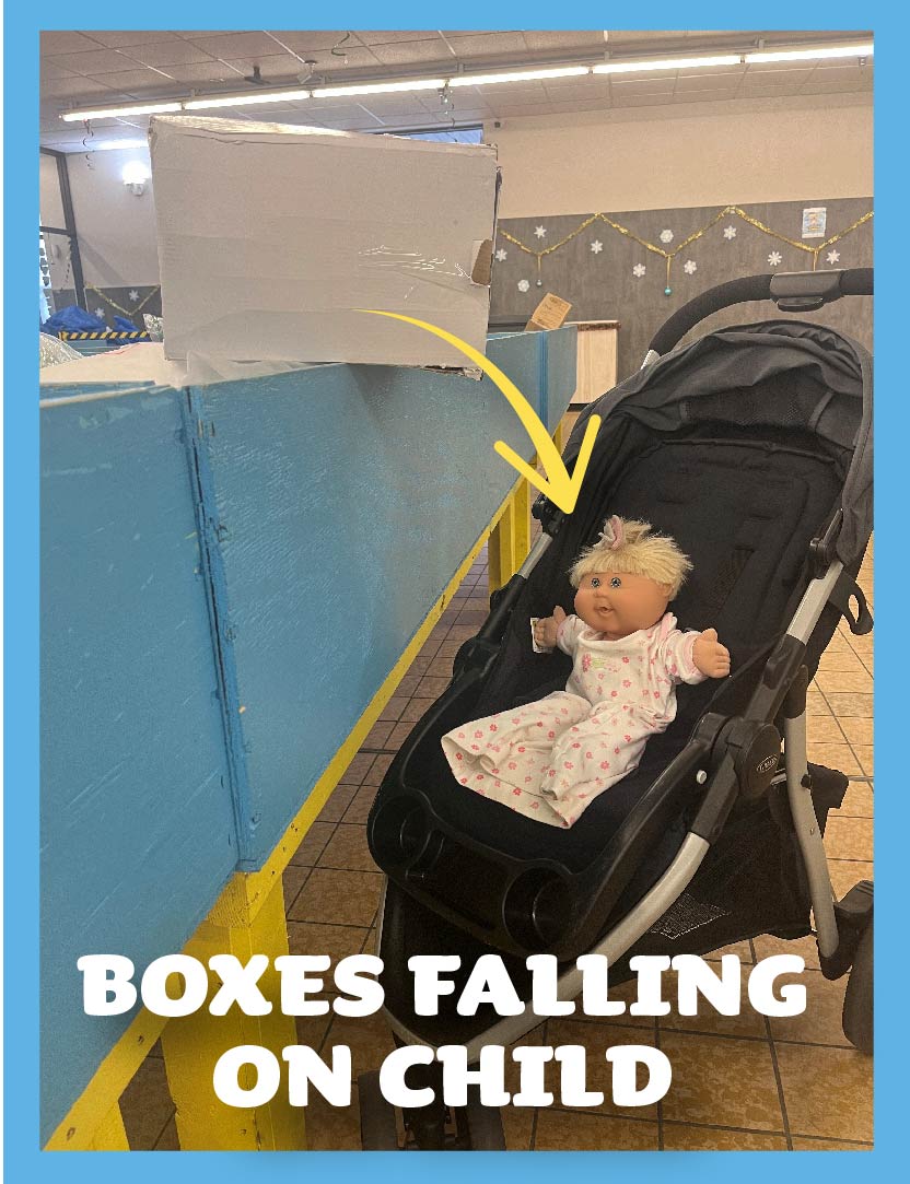 Boxes Falling on Child