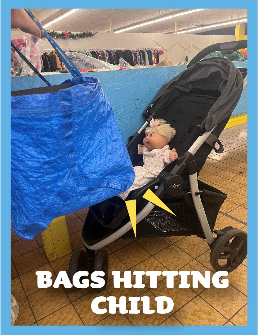 Bags hitting child